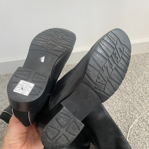 Stuart Weitzman Black Leather Micro Studded Over Knee High Boots US 6M Capsule - Picture 7 of 8